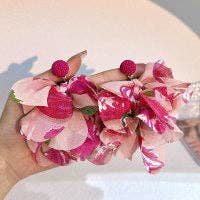 pinkblu02 - Venta al por mayor Pendientes de borla - Pendientes de borla de tela hechos a mano estilo boho para mujer9