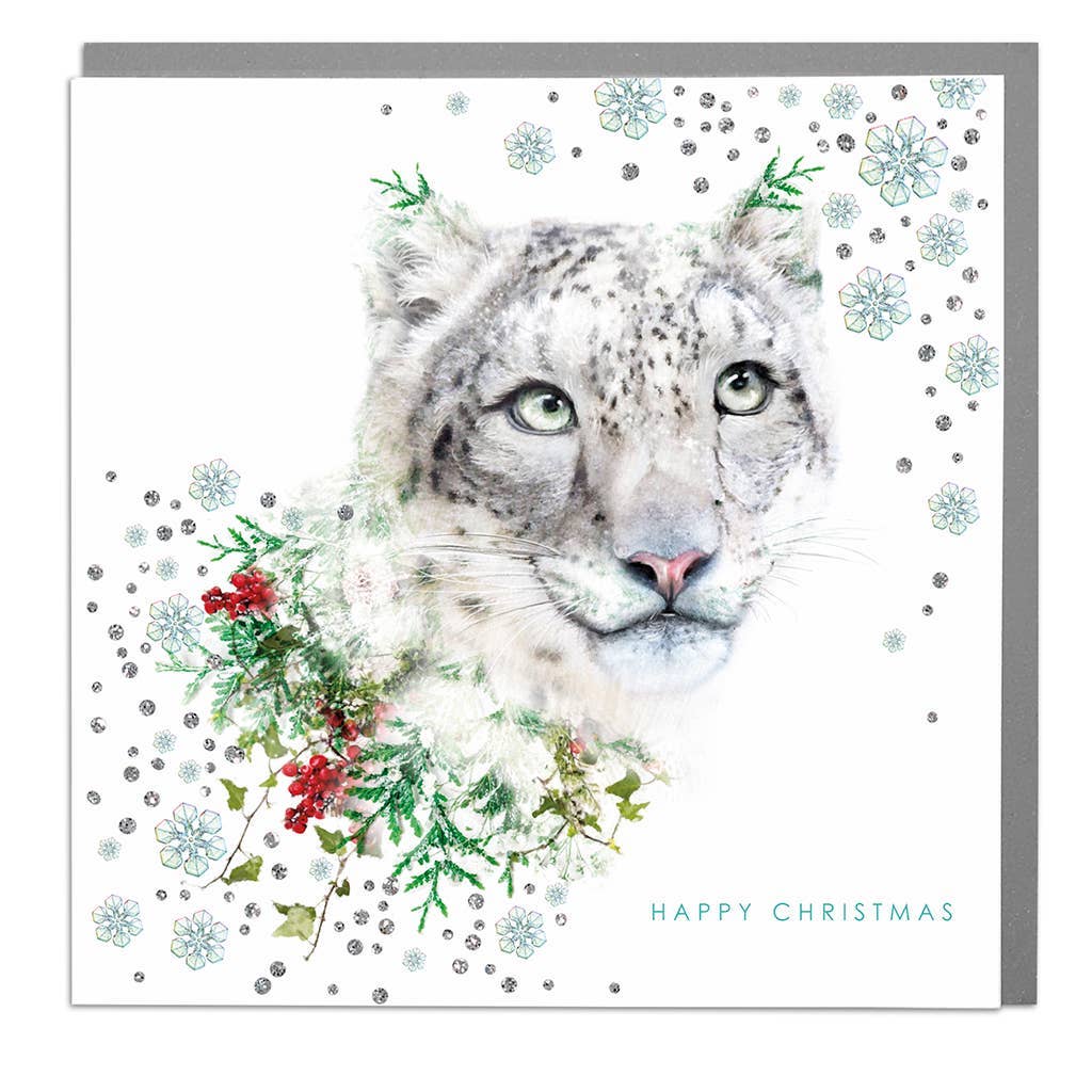 Lola Design Ltd - Wholesale Christmas Card - Snow Leopard Card0