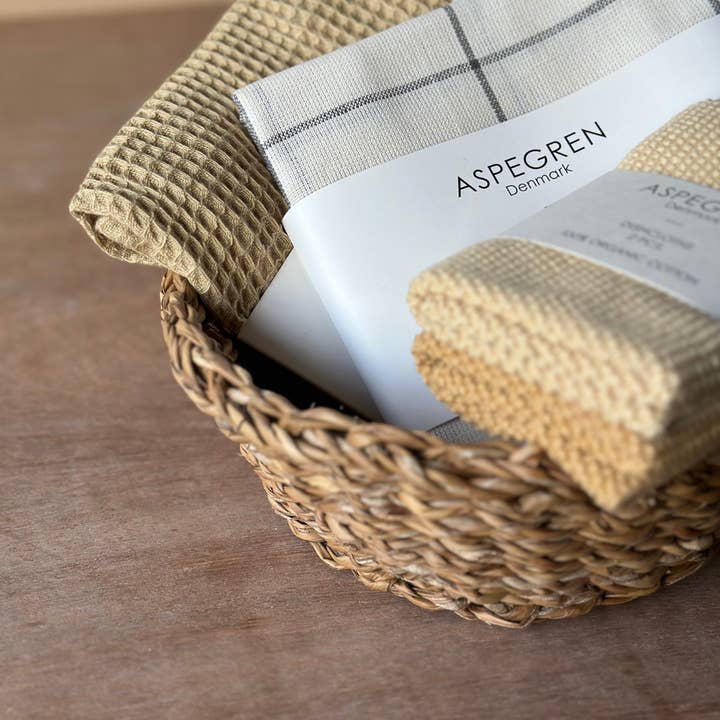 Aspegren Denmark - Wholesale Dishcloth - Dishcloths - Organic Cotton - Set of 2 -Knitted Golden Straw1