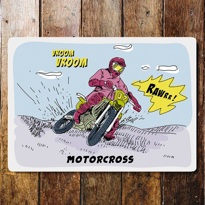 The British Metal Signs Company - Wholesale Sign - Motocross Motorbike Dirt Bike Mud Vroom Metal Sign Plaque