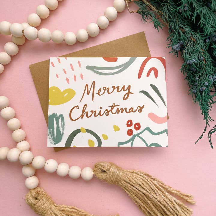 Cartão abstrato do Feliz Natal por atacado de Abbie Ren Illustration