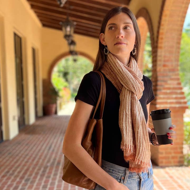 Humble Hilo - Wholesale Scarf - Women's - Humble Hilo Cumulus 100% Cotton Scarf Center Stripes31