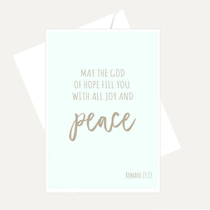May The God of Hope Fill You...Peace - Friendship Faith Card for wholesale by Bellflower Girl