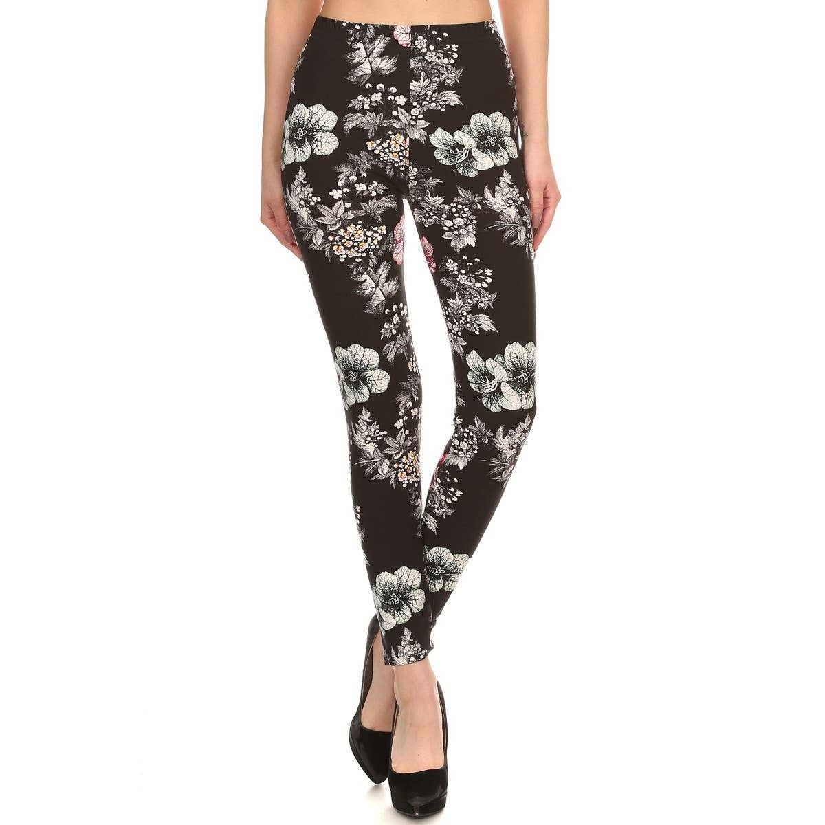 MULTI Leggings morbidi a vita alta con stampa a vita alta in vendita all'ingrosso su Faire2