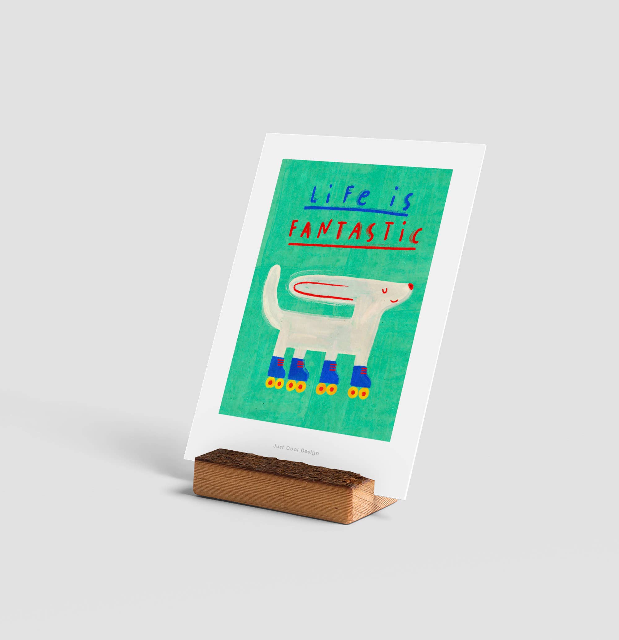 Just Cool Design – wholesale Vardagliga hälsningskort – Glad hund kort | Mini konsttryck | Illustrerat kort1