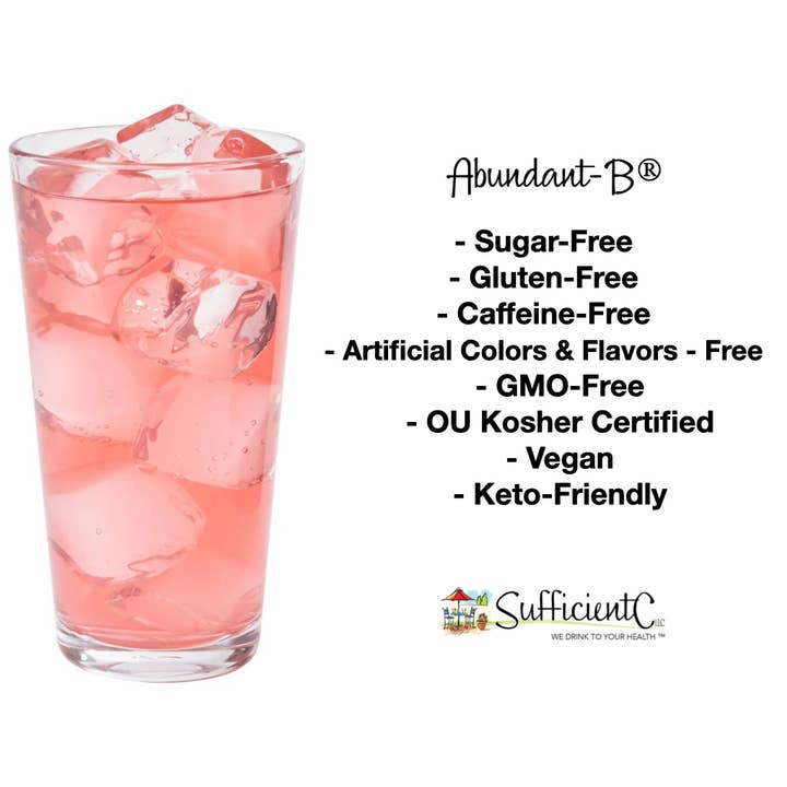 Sufficient C - Wholesale Powdered Health Drink - Abundant-B® High-Dose B-12 & Biotin Pink Lemonade drink mix3