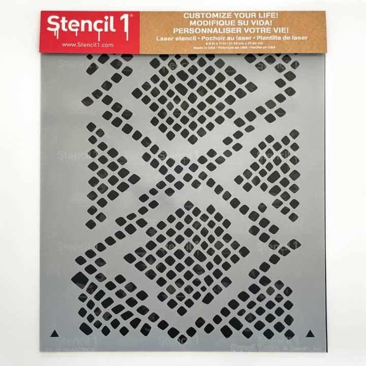Stencil1 – wholesale Wall stencils – Snakeskin Repeat Pattern Stencil (8.5"x11")
