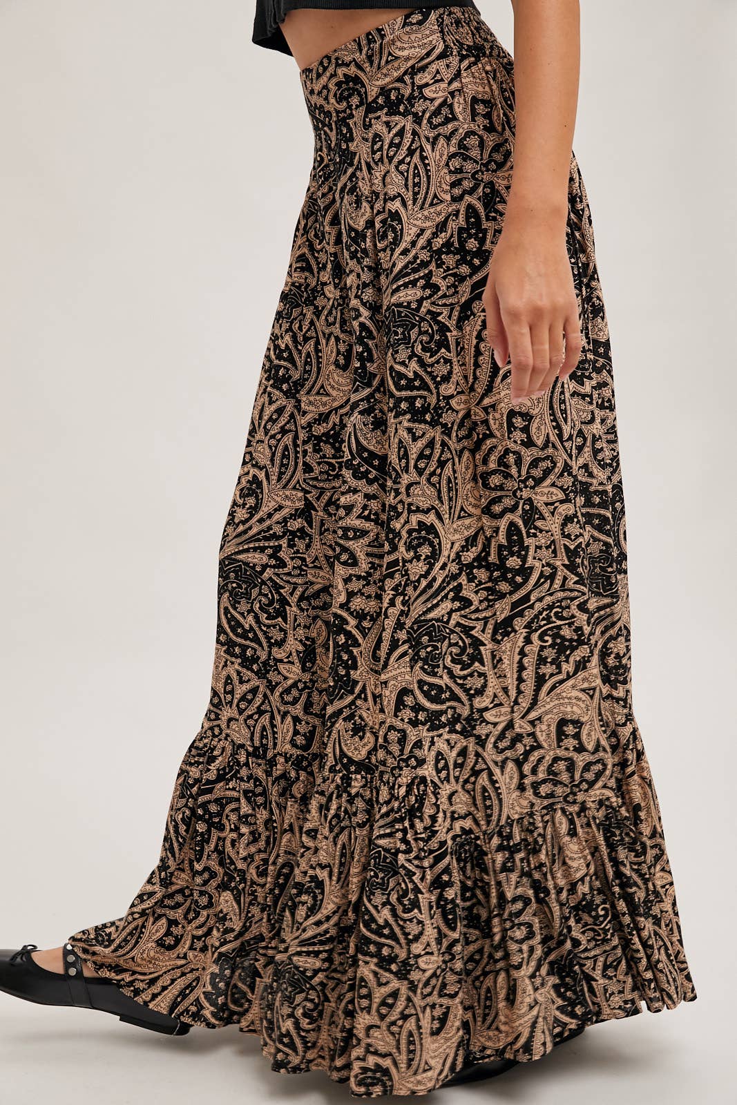 Bluivy - Wholesale Pants - Women's - PAISLEY PRINT WIDE RUFFLED PANTS15