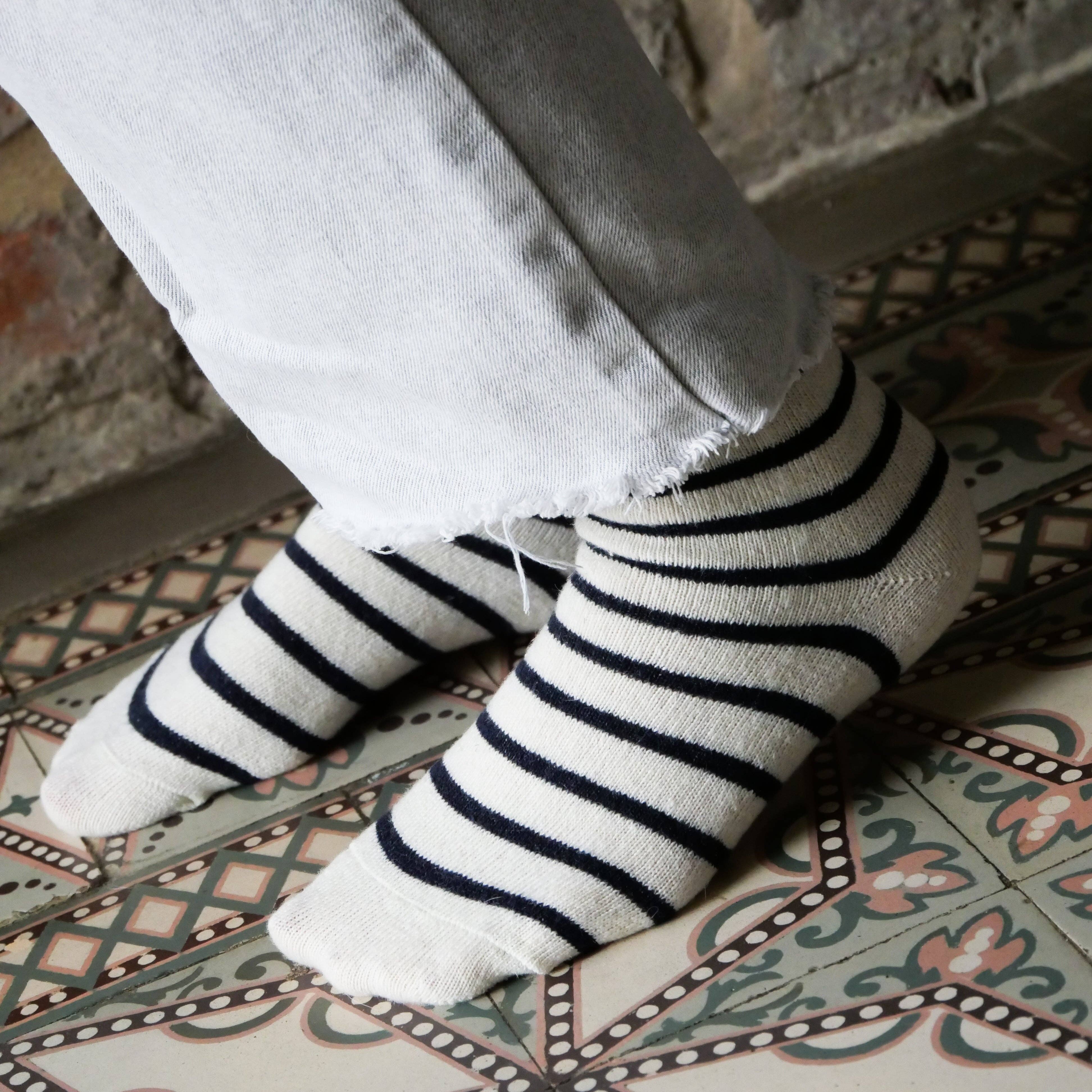 Gentil Coquelicot Paris - Vente Chaussettes – femme - Chaussettes marinière6