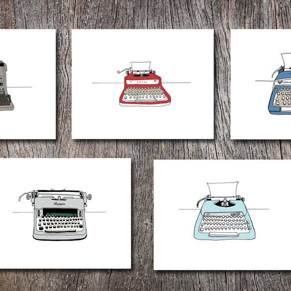 Lot de dix cartes pour machine à écrire pour la vente par Sloe Gin Fizz