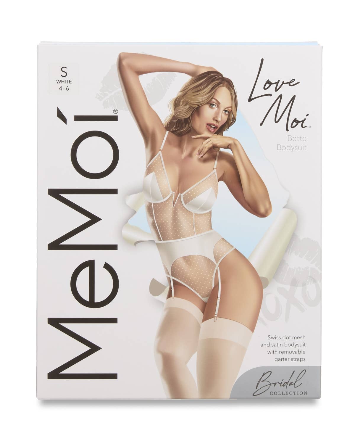 Women's White Bette Swiss Dot Thong-Style Bodysuit for wholesale on Faire3