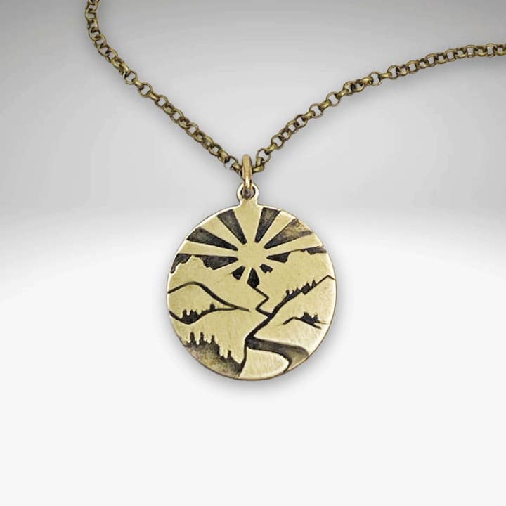 Going to the Sun Necklace for wholesale by Daphne Lorna