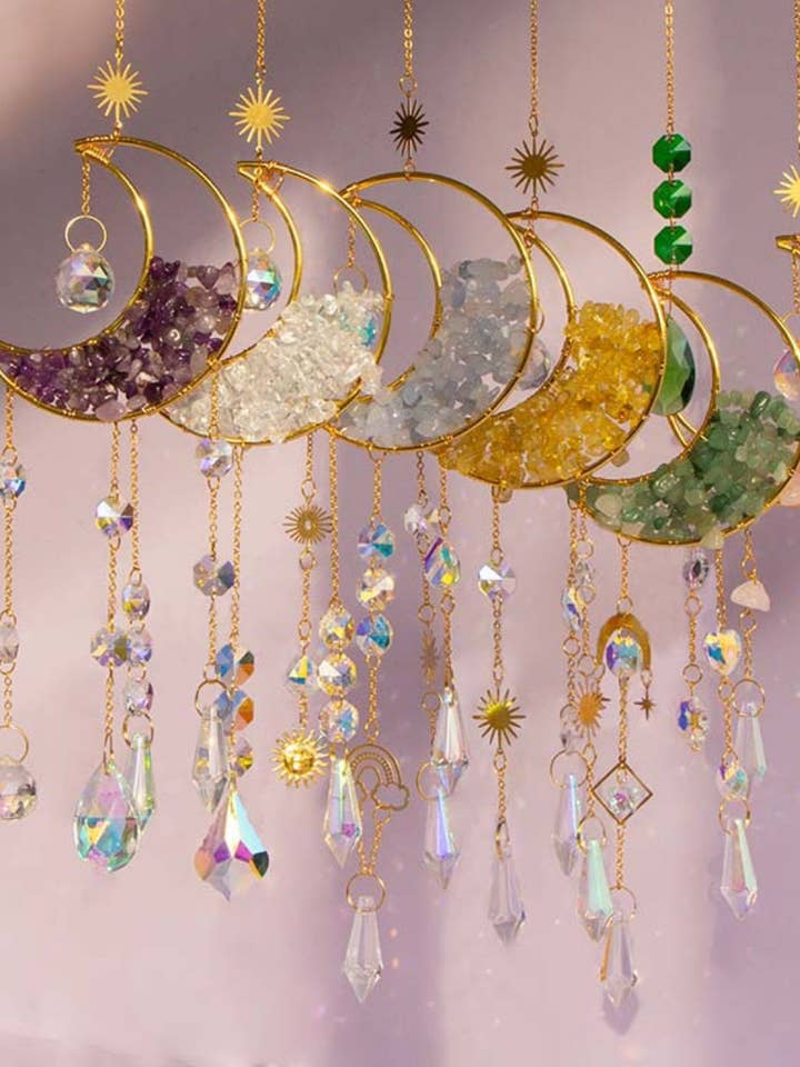 Moon Colorful Hanging Crystal Decoration DPCD3 for wholesale by Dipped Shop