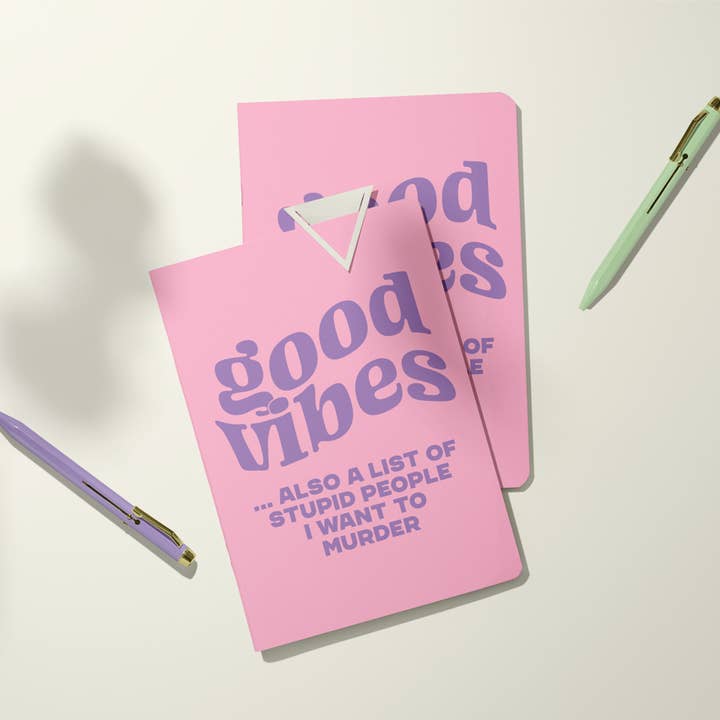 Good Vibes + Stupid Ppl | Pocket Journal, Mini Notebook, Mini Journal for wholesale by That’s So Andrew