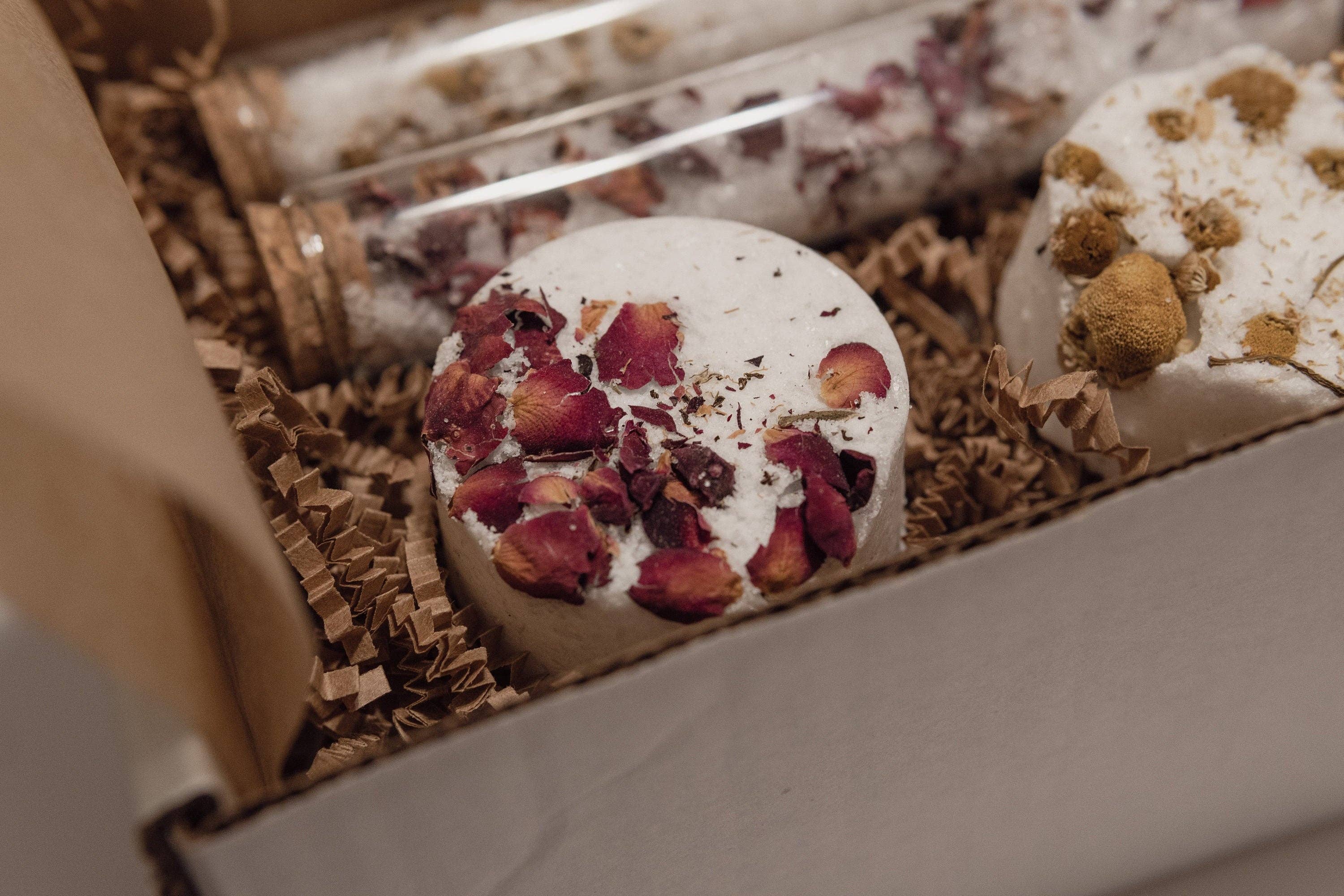 Hera By Hera Bath and Body – wholesale Bath salts – Rose and Chamomile Bath Salts Tubes Gift Set | Bath Bomb Set | Holiday Gift | Stocking Stuffer1