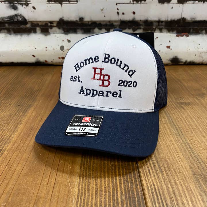 HB Branded Cap - White/Navy for wholesale by Home Bound Company