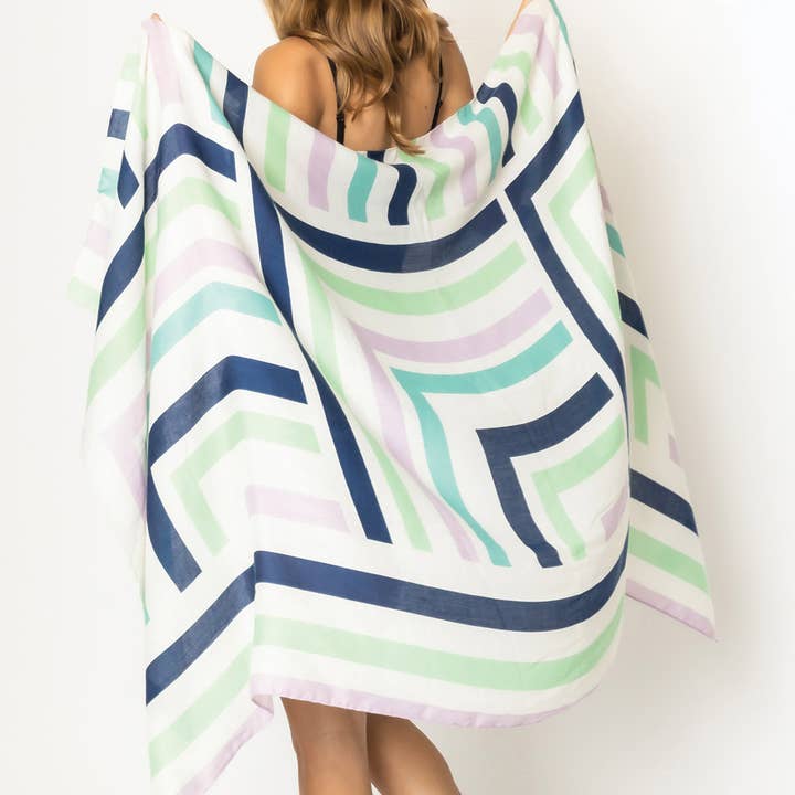 Abstrakt Geometrisk Print Scarf för wholesale av Fashion City