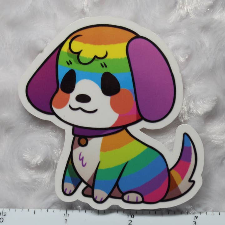 Autocollant arc-en-ciel pour chien pour la vente par Mega Kawaii Cuties