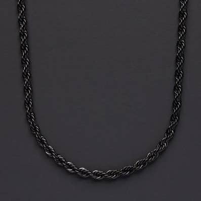 We Are All Smith - Wholesale Link & Chain Necklace - Stainless steel black rope chain necklace for men0
