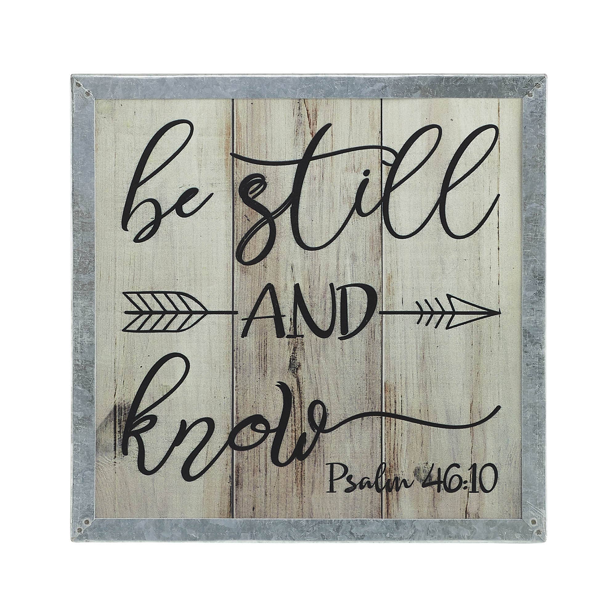 VHC Brands - Wholesale Sign - Celebrate Grace Psalm 46:10 Be Still And Know MDF Wall Sign 10x10x0.52