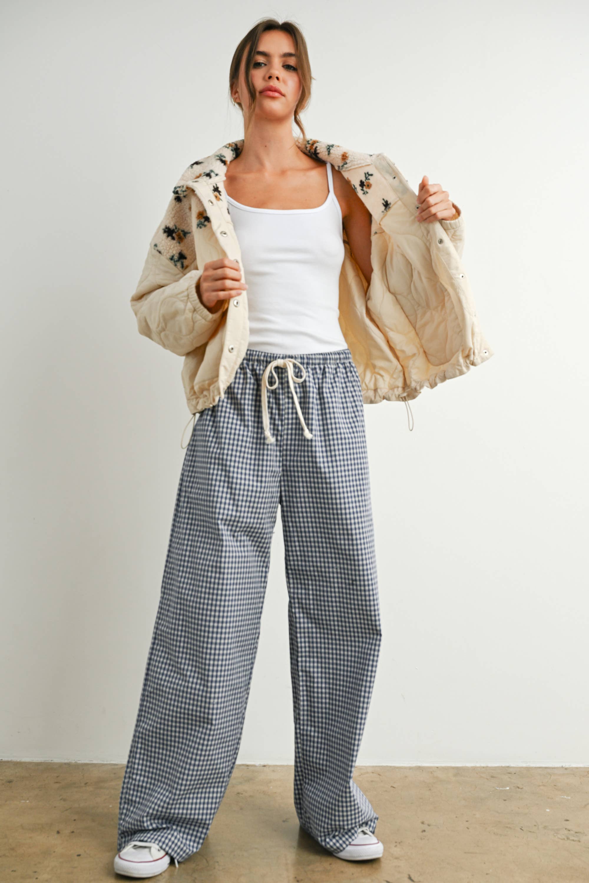 BUTTERMELON - Vente Veste – femme - Veste matelassée à manches longues à fleurs - BMJ78585