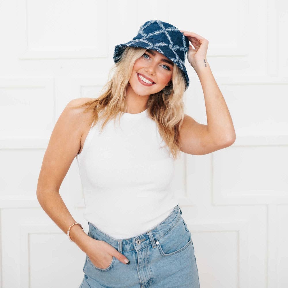 Pretty Simple - Wholesale Bucket Hat - Women's - Diamond Print Bucket Hat Wholesale5