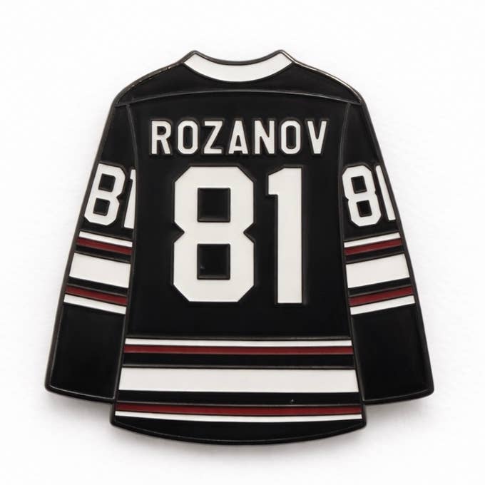 Heated Rivalry “ROZANOV” #81 Jersey Enamel Pin for wholesale by Millypins