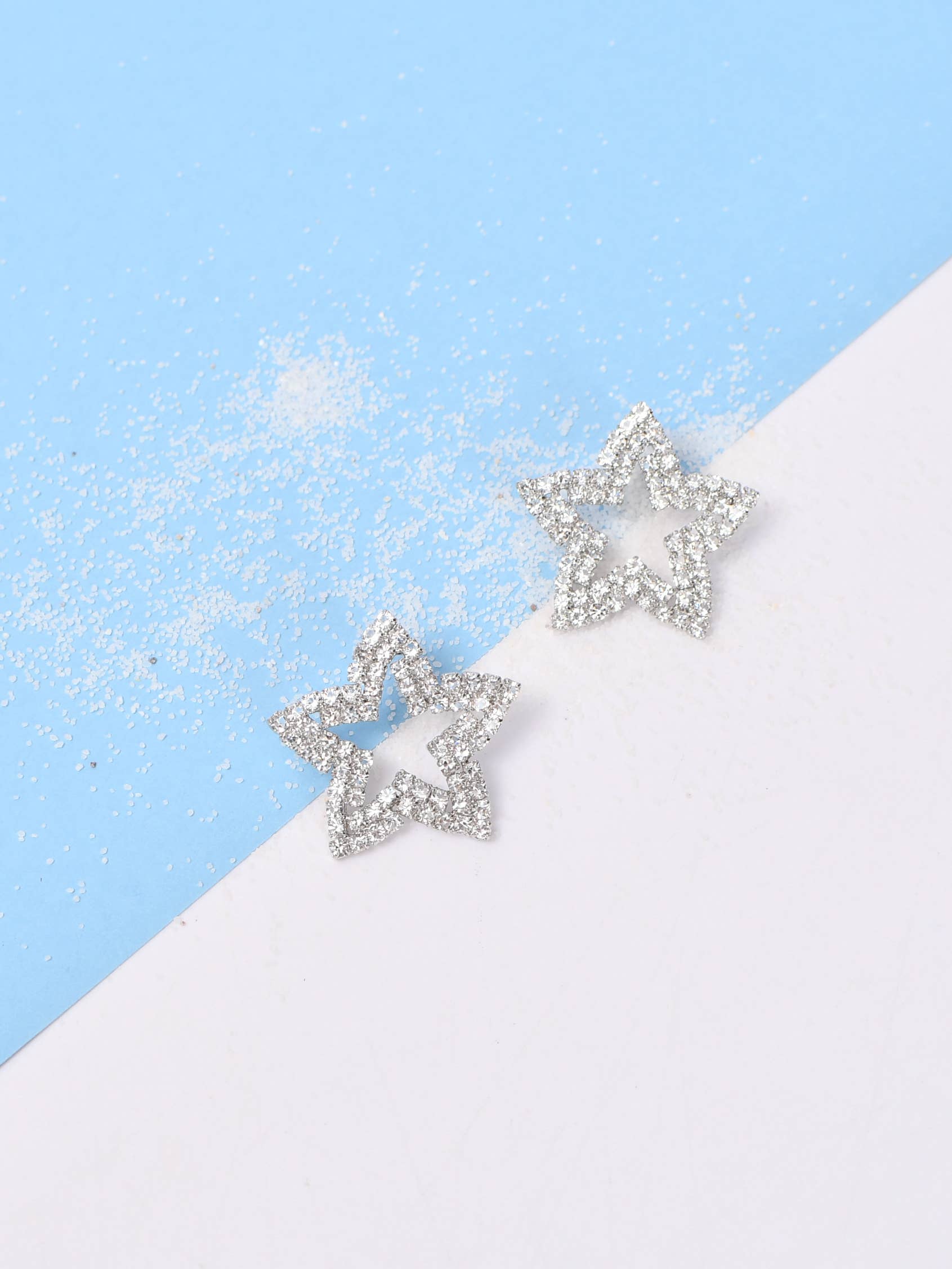 Argenté Boucles d'oreilles Étoile Brillante en vente sur Faire0