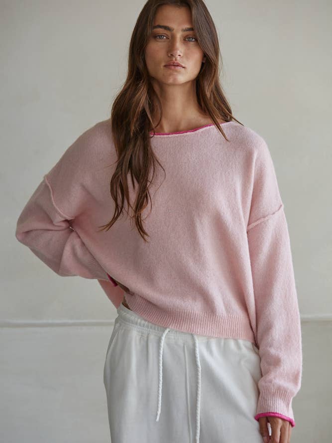 W2353 | Knit Sweater Polyester Acrylic Spandex Wool Top for wholesale by By Together