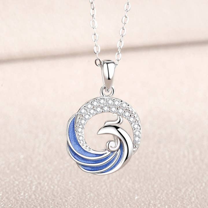 Perimade & Co. LLC - Venta al por mayor Collares con colgantes/abalorios - Collar de pareja con diseño de ave fénix a juego en plata de ley 925