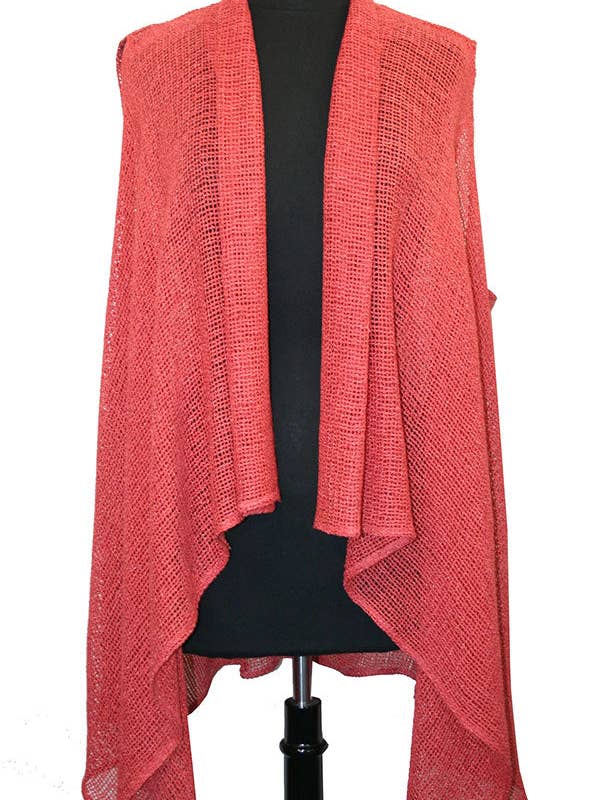 Mesh Boucle Vest Jakke - Koral for engroshandel hos Kavita