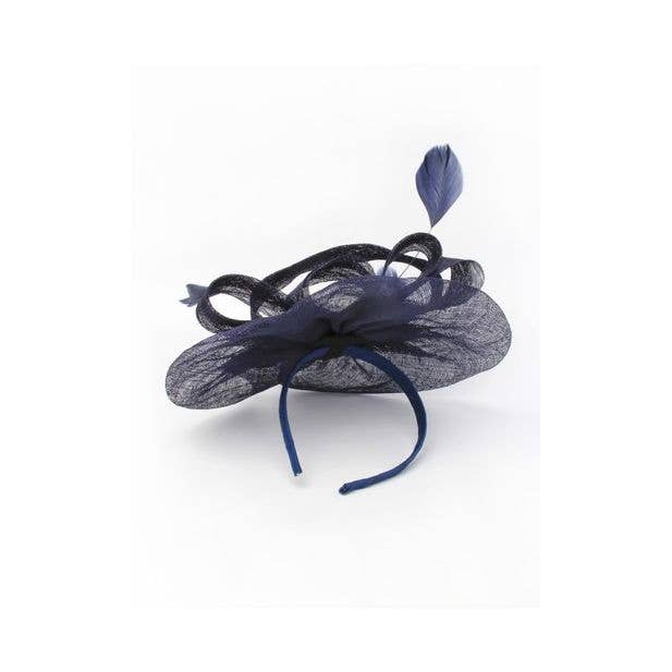 Inca UK - Wholesale Fascinator Hat - Women's - Style Amelia. Large Navy Fascinator On An Aliceband.