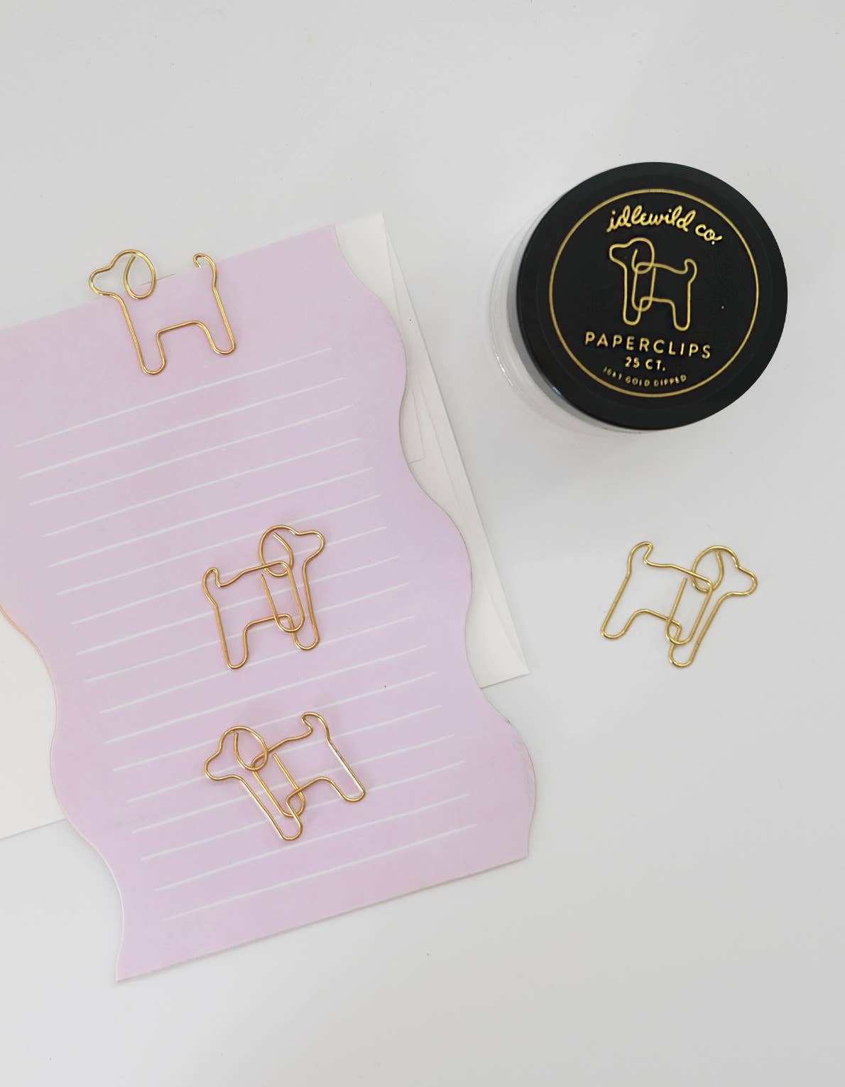 Idlewild Co. - Wholesale Paperclip - Dog Gold Plated Paper Clips (Jar of 25)0