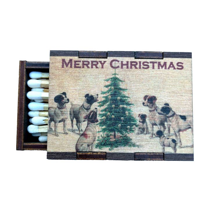Most Amazing - Wholesale Matches - Matches • Christmas Dogs Wooden Matchbox • Stocking Stuffers