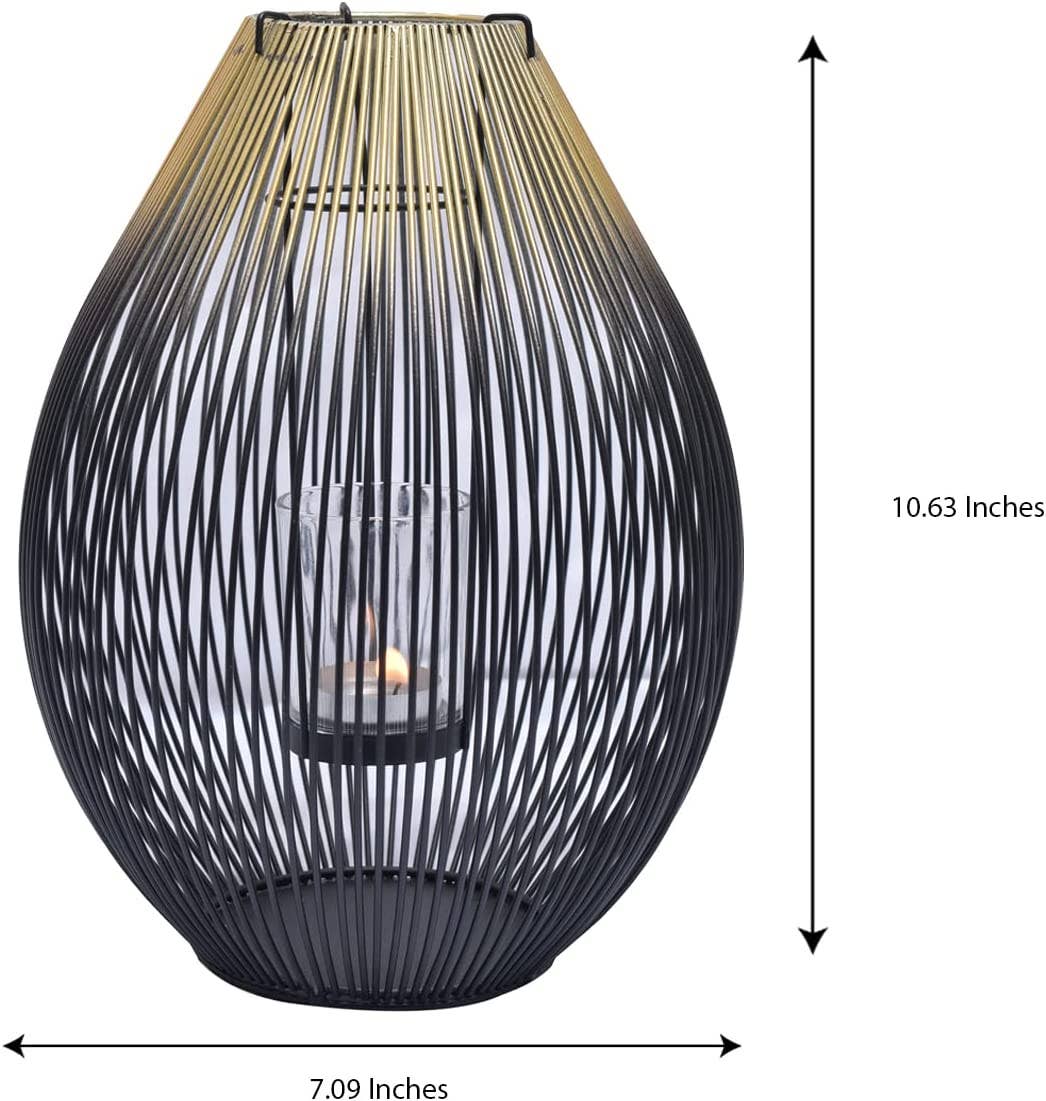 Decozen - Wholesale Candle Holder - Black and Gold Candle Holder Lantern6