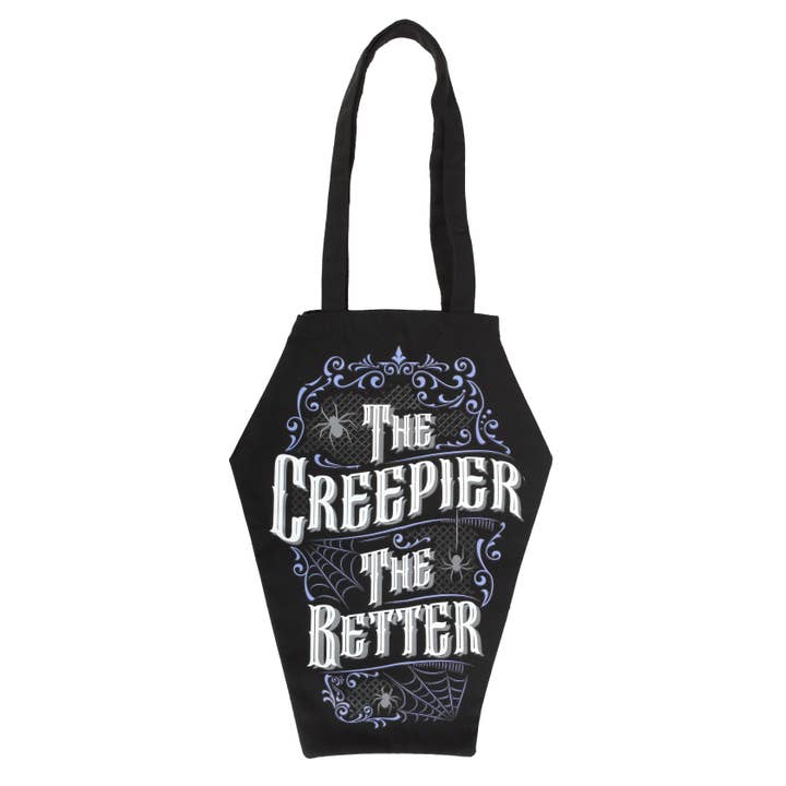 Something Different Wholesale - Wholesale Tote Bag - Unisex - Gothic The Creepier the Better Coffin Shaped Tote Bag