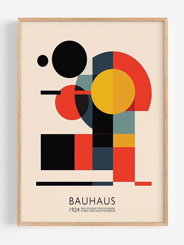 Bauhaus 1924 – Abstract Geometric Print in Primary Colours I135-122 for wholesale by Peardrop Prints