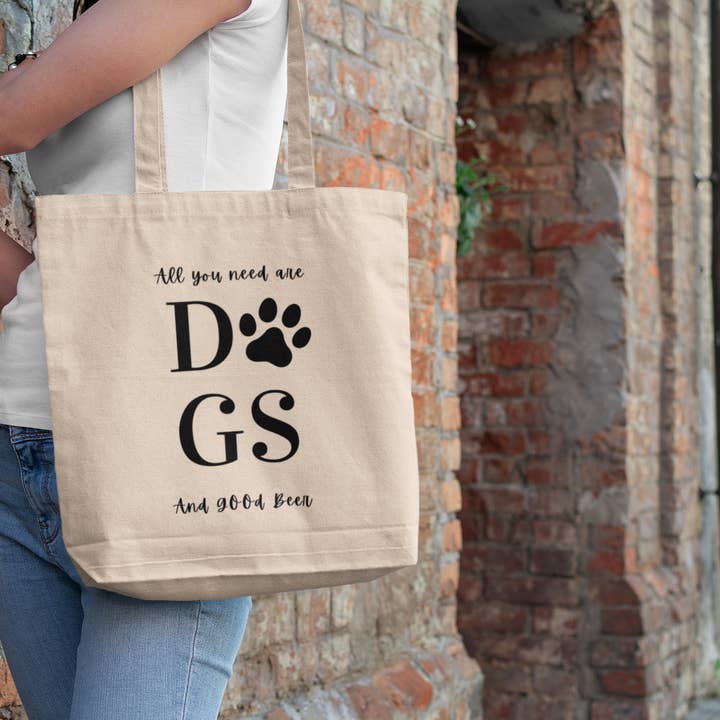 All You Need Are Dogs And Good Beer Tote Bag for wholesale by Craft Beer Pet Gear