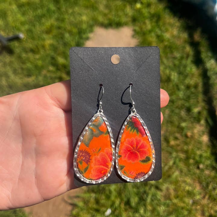 Orange teardrops for wholesale by WEARABLES BY B LLC