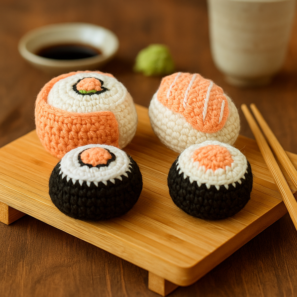 Creative World of Crafts – wholesale Knitting/Crochet Supplies – Knitty Critters - Sushi Set Crochet Kits1