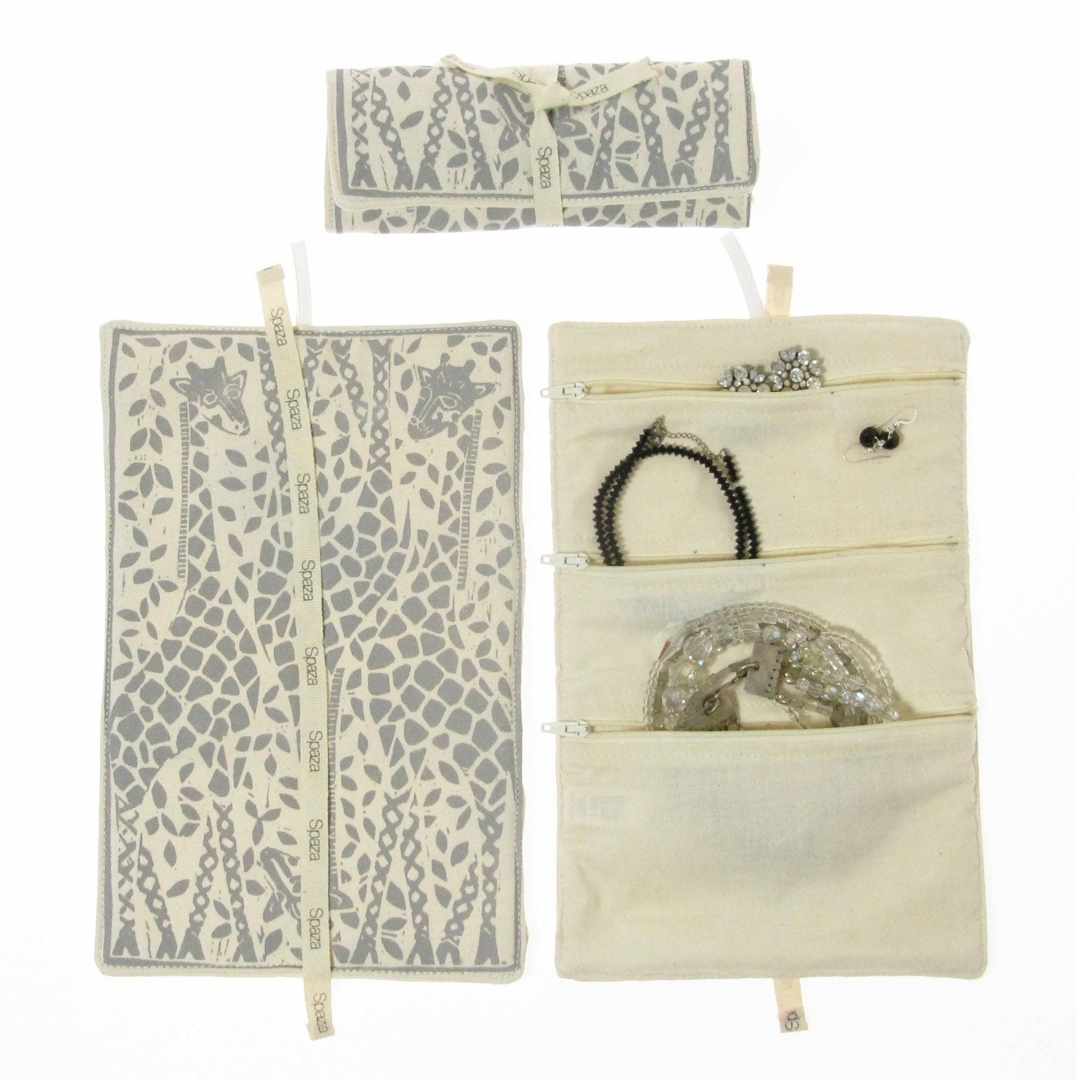 Spaza Home UK - Wholesale Jewelry Box/Organizer - Jewellery Roll Giraffe Print | Keeping Jewellery Untangled1