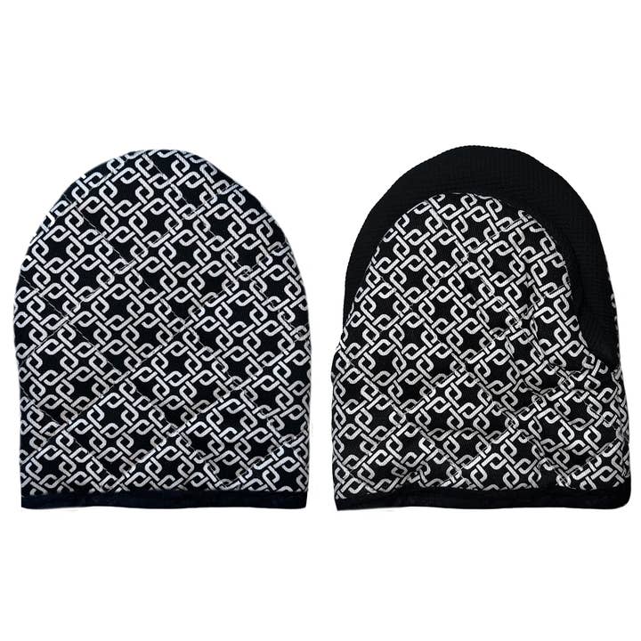 Black Heat Resistant Quilted Mini Oven Mitts With Silicone for wholesale by home mart goods