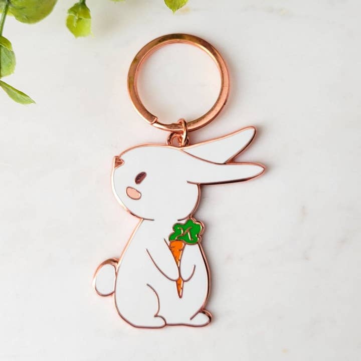 Bunny Enamel Keychain for wholesale by Ivy Lee