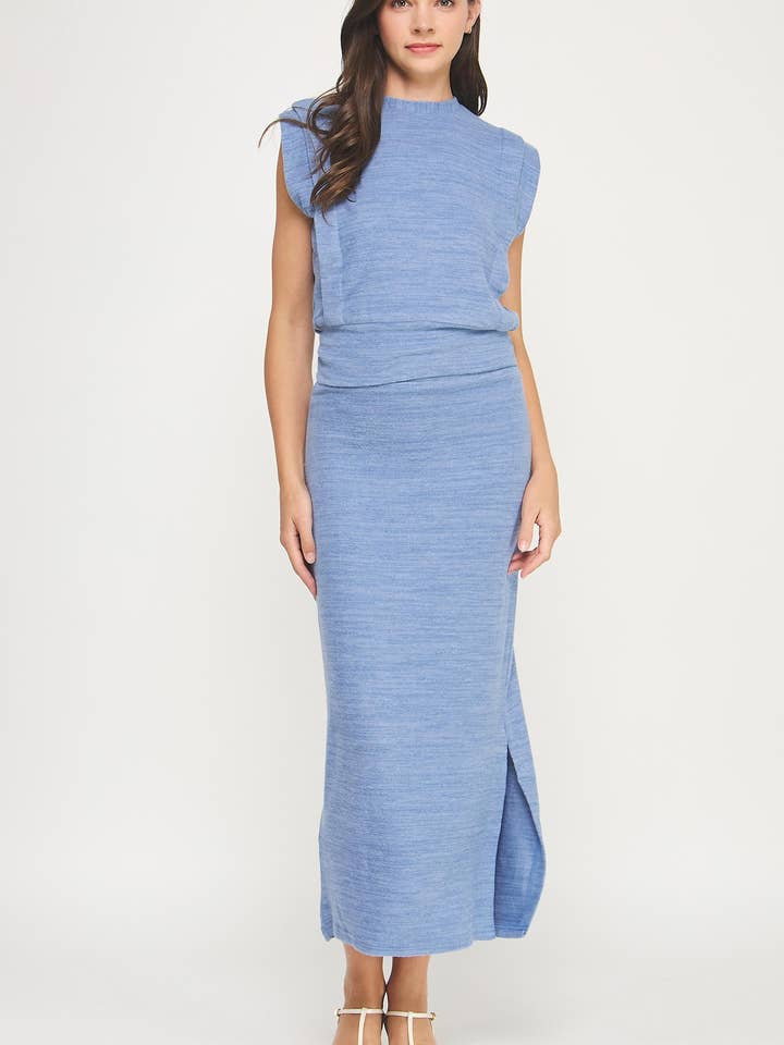 Mouwloos Gebreid Set met Schouderplooien voor wholesale door Strut & Bolt