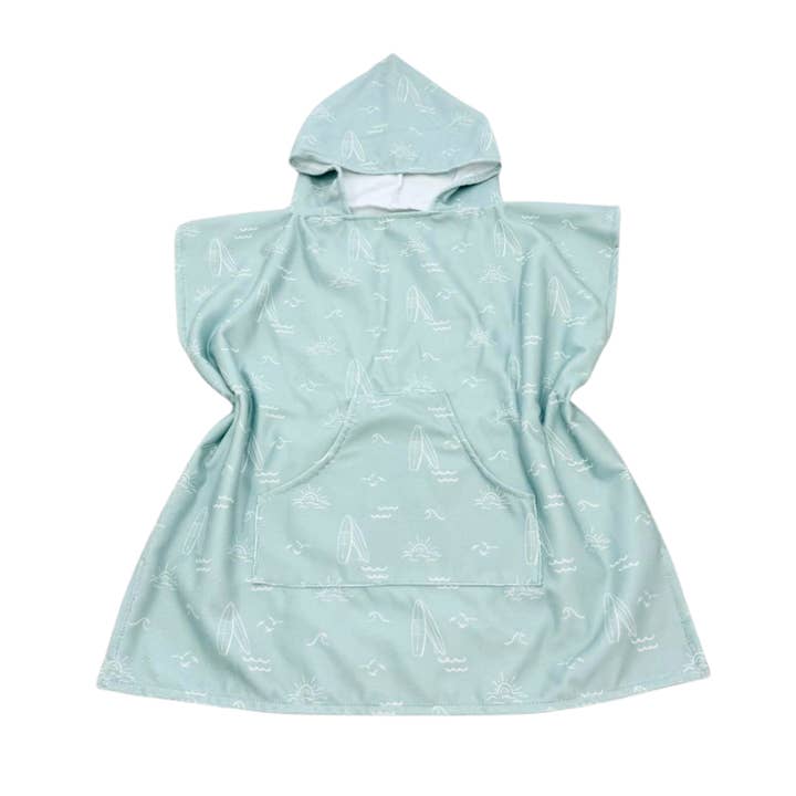 Sweet P Baby Co. - Wholesale Poncho Towel - Kids & Baby - Sage Surfer Toddler & Kids Hooded Towel Pool Poncho