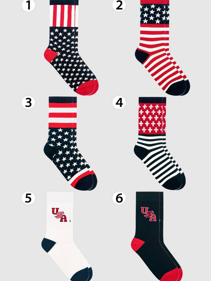 Men's Crew American Flag Socks for wholesale by 7DAYSSOCKS
