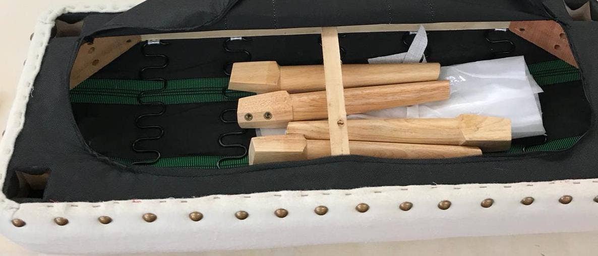 Grey VAIL embroidered skyline Ottoman for wholesale on Faire1