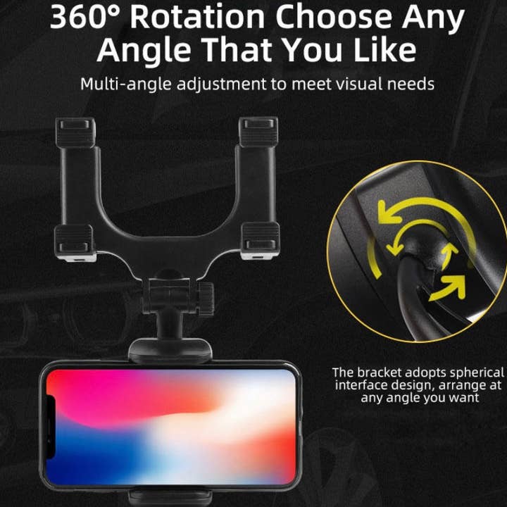 LAX Gadgets - Wholesale Phone/tablet stand - Rearview mirror car mount with Retail Pack7