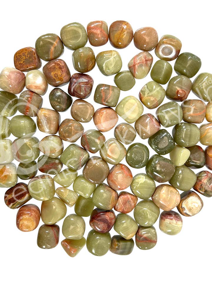 (KG)TUMBLED STONES - ARAGONITE, GREEN 15-30 MM for wholesale by Oceanic Linkways Inc