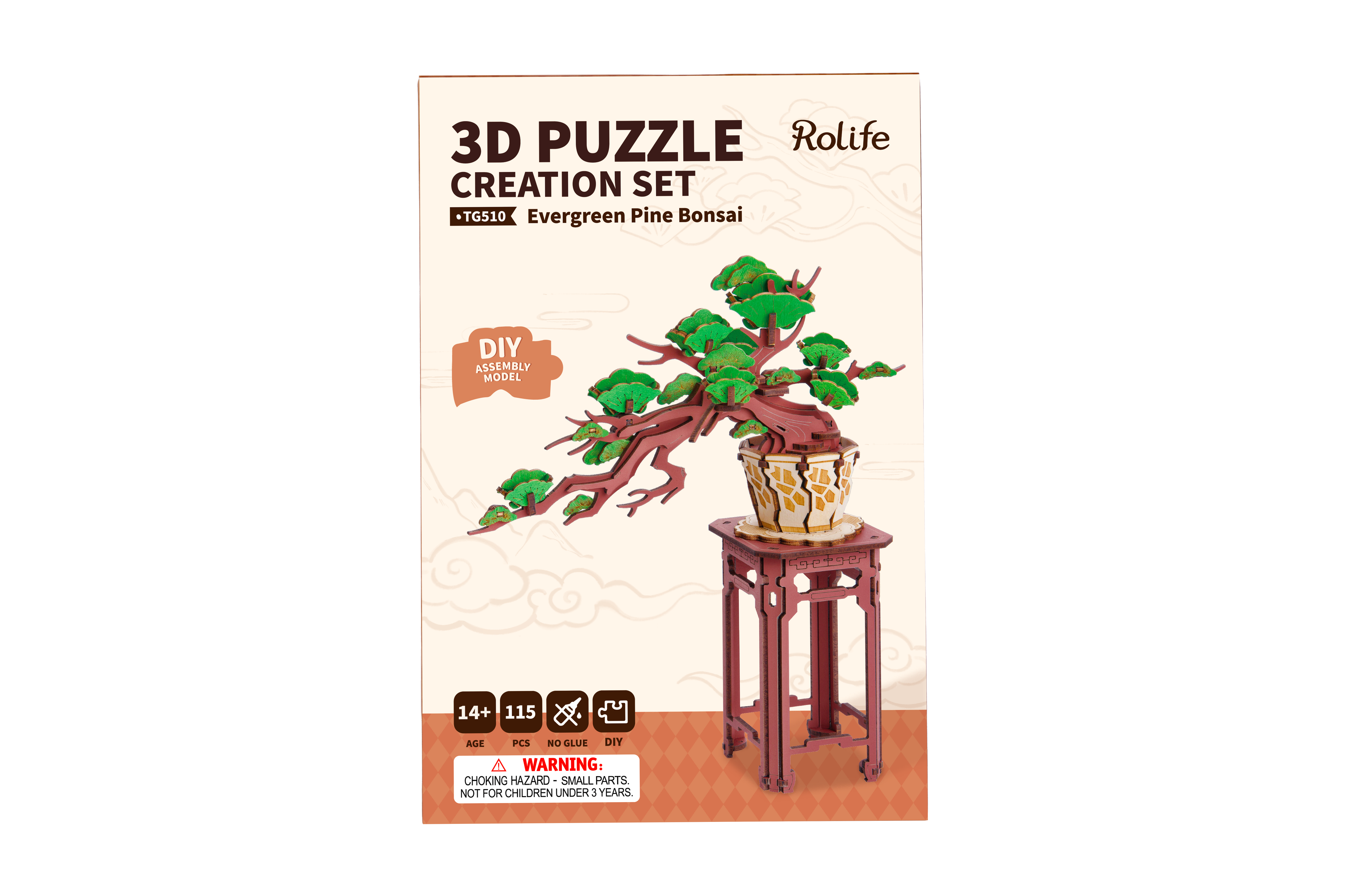 Magnote - Wholesale DIY Craft Kit - Rolife Evergreen Pine Bonsai 3D Puzzle Kit4
